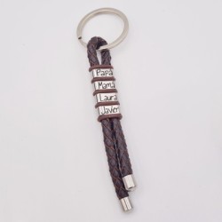 Llavero TALY2 de cuero trenzado, personaliza cada eslabón | Dcorazon