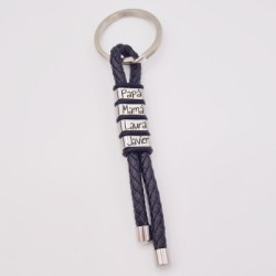 Llavero TALY2 de cuero trenzado, personaliza cada eslabón | Dcorazon