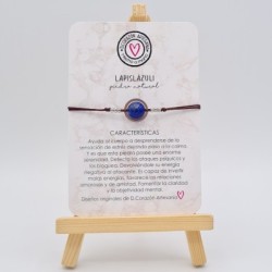 Pulsera PIEDRA LAPISLÁZULI, ajustable para todas las tallas, acero inoxidable.