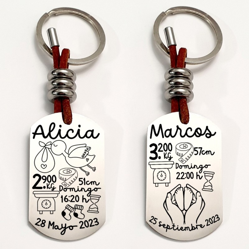 Llavero natalicio regalos para futuros papás | Dcorazon.
