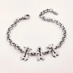 Pulsera modelo NANA, con el nombre de los NIÑOS |Dcorazon