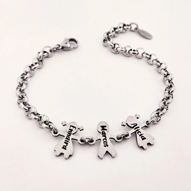 Pulsera modelo NANA, con el nombre de los NIÑOS |Dcorazon