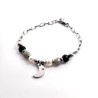 Pulsera Protectora, LUNA, protege y calma, perla, ajustable.