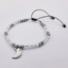 Pulsera Protectora, LUNA, protege y calma, perla, ajustable.