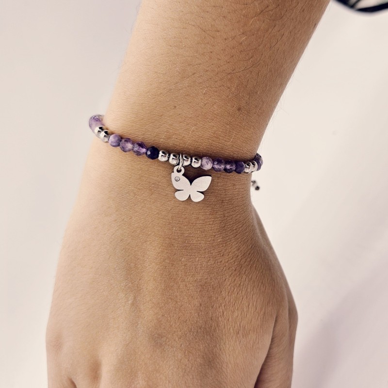 Pulsera protectora, combinación de piedras energéticas, ajustable para todas las tallas, acero inoxidable.