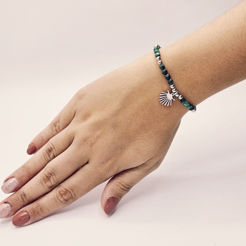 Pulsera protectora, combinación de piedras energéticas, ajustable para todas las tallas, acero inoxidable.