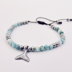 Pulsera protectora, combinación de piedras energéticas, ajustable para todas las tallas, acero inoxidable.