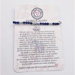 Pulsera protectora, combinación de piedras energéticas, ajustable para todas las tallas, acero inoxidable.
