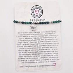Pulsera protectora, combinación de piedras energéticas, ajustable para todas las tallas, acero inoxidable.