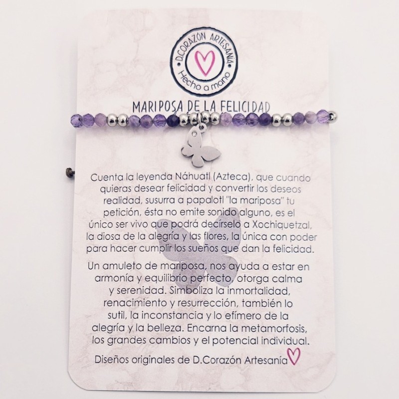 Pulsera protectora, combinación de piedras energéticas, ajustable para todas las tallas, acero inoxidable.