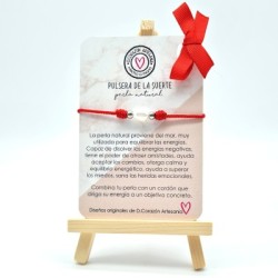 Pulsera PERLA DE LA SUERTE, protección y suerte, montada en acero inoxidable.