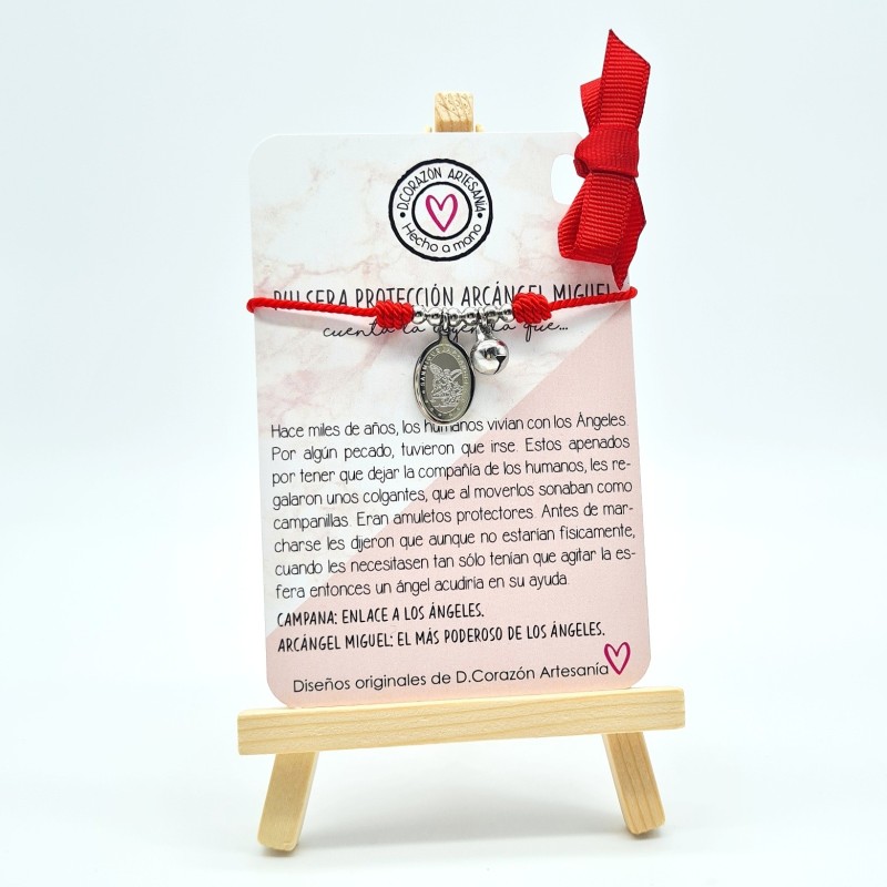 Pulsera SAN MIGUEL ARCÁNGEL protección, montada en acero inoxidable.