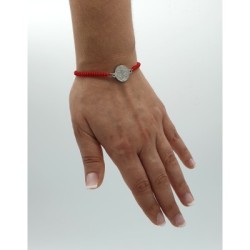 Pulsera SANTO BENITO protección contra el mal de ojo, montada en acero inoxidable.