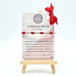 Pulsera modelo 7 NUDOS FINOS, con finales de acero, cordón de rayón.