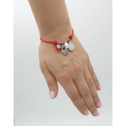 Pulsera SAN BENITO2 protección contra el mal de ojo, montada en acero inoxidable.