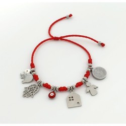 Pulsera 7 Y 7 protección contra el mal de ojo, montada en acero inoxidable.