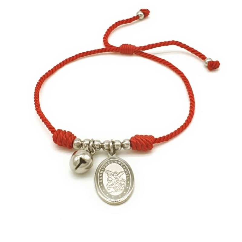 Pulsera SAN MIGUEL ARCÁNGEL protección, montada en acero inoxidable.