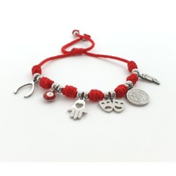 Pulsera 7 Y 7 protección contra el mal de ojo, montada en acero inoxidable.