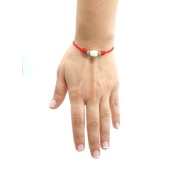 Pulsera PERLA DE LA SUERTE, protección y suerte, montada en acero inoxidable.