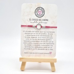 Pulsera modelo KARMA, con finales de acero, cordón de rayón.