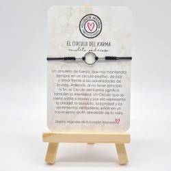 Pulsera modelo KARMA, con finales de acero, cordón de rayón.