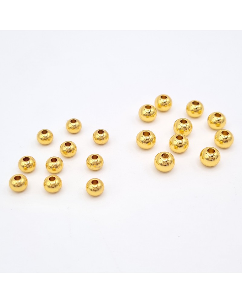 Bolas macizas de 5-6mm acero inoxidable dorada| Creasentidos