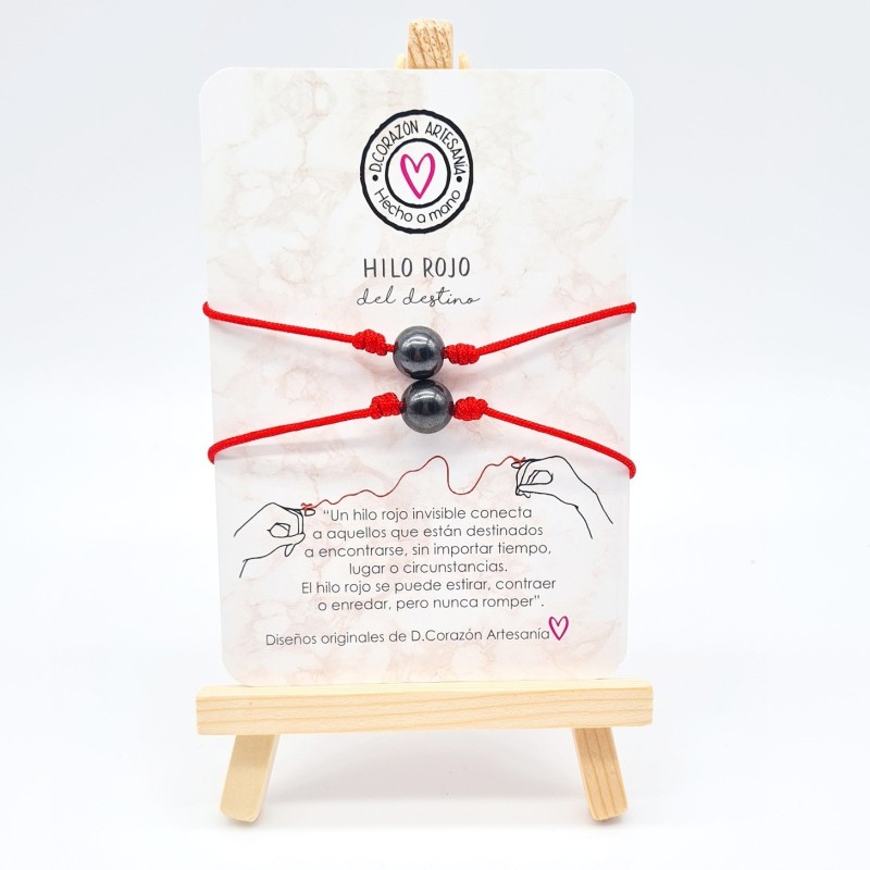 Pulseras HILO ROJO DEL DESTINO de  nylon y acero | Dcorazon