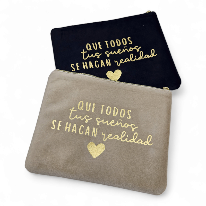 Neceser de terciopelo con frase | Dcorazon