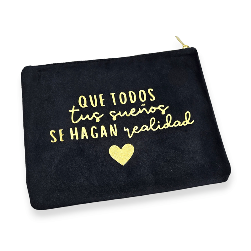 Neceser de terciopelo con frase | Dcorazon