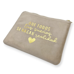 Neceser de terciopelo con frase | Dcorazon