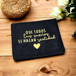 Neceser de terciopelo con frase | Dcorazon