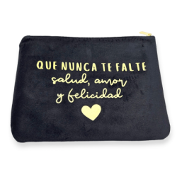 Neceser de terciopelo con frase | Dcorazon