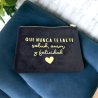 Neceser de terciopelo con frase | Dcorazon