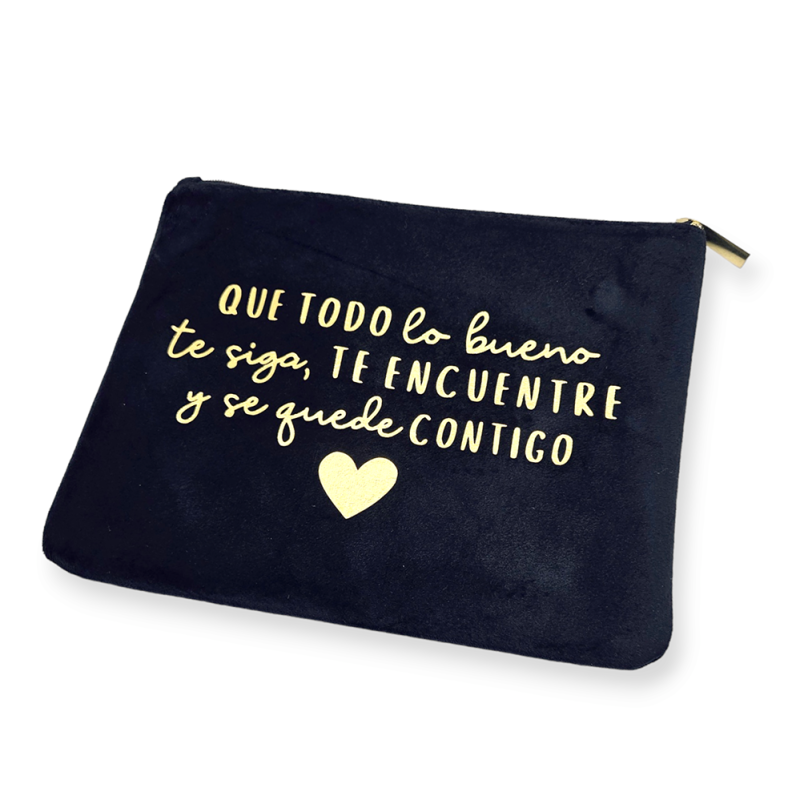 Neceser de terciopelo con frase | Dcorazon