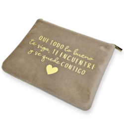 Neceser de terciopelo con frase | Dcorazon