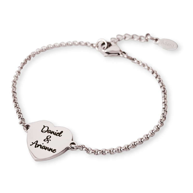 Pulsera corazón con nombres personalizado | D.Corazón