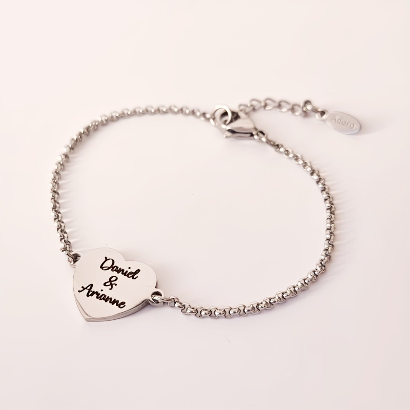 Pulsera corazón con nombres personalizado | D.Corazón