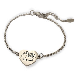 Pulsera corazón con manos con nombres personalizado | D.Corazón
