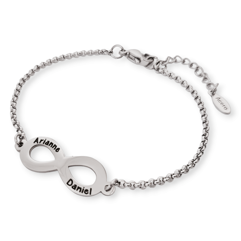 Pulsera infinito con nombres personalizado | D.Corazón