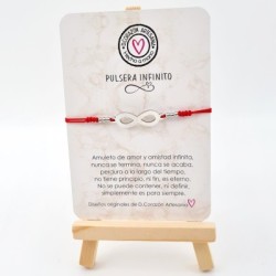 Pulsera modelo INFINITO, con finales de acero, cordón de nylon.