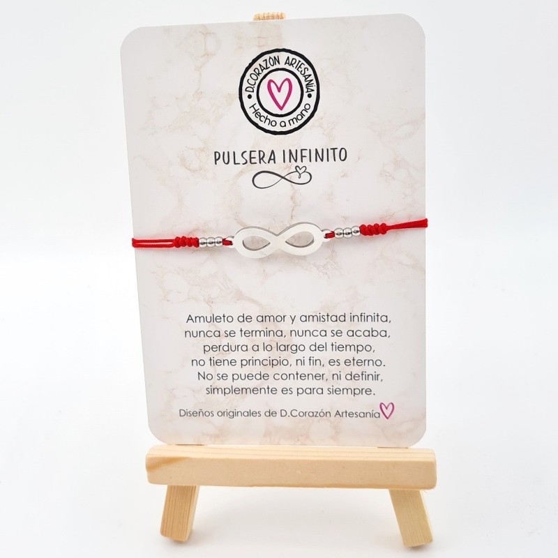 Pulsera modelo INFINITO, con finales de acero, cordón de nylon.