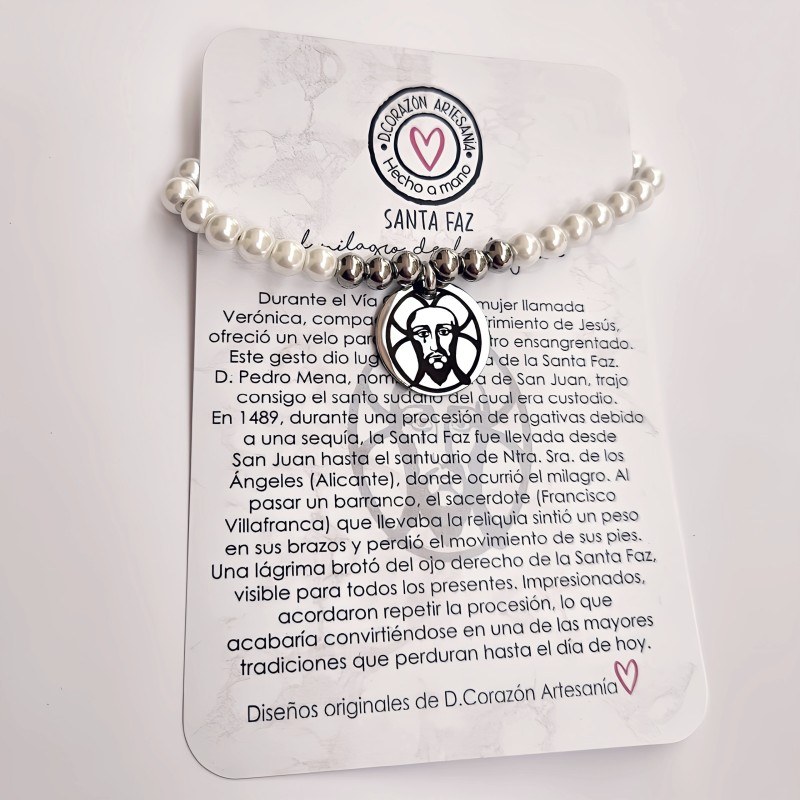 Pulsera Santa Faz de perlas | Dcorazon