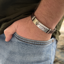 Pulsera modelo SANTA FAZ de cuero | Dcorazon