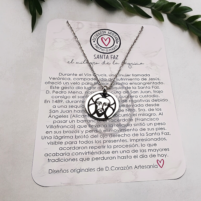 Collar de la SANTA FAZ acero inoxidable | Dcorazón