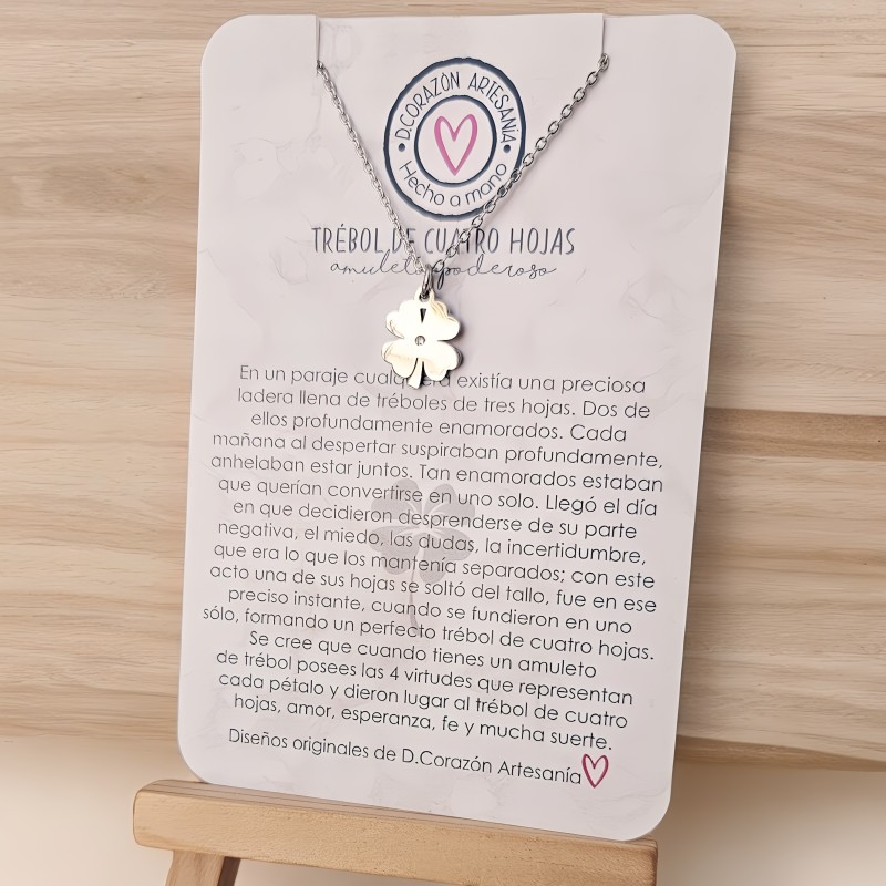 Collar amuleto TREBOL | Dcorazón