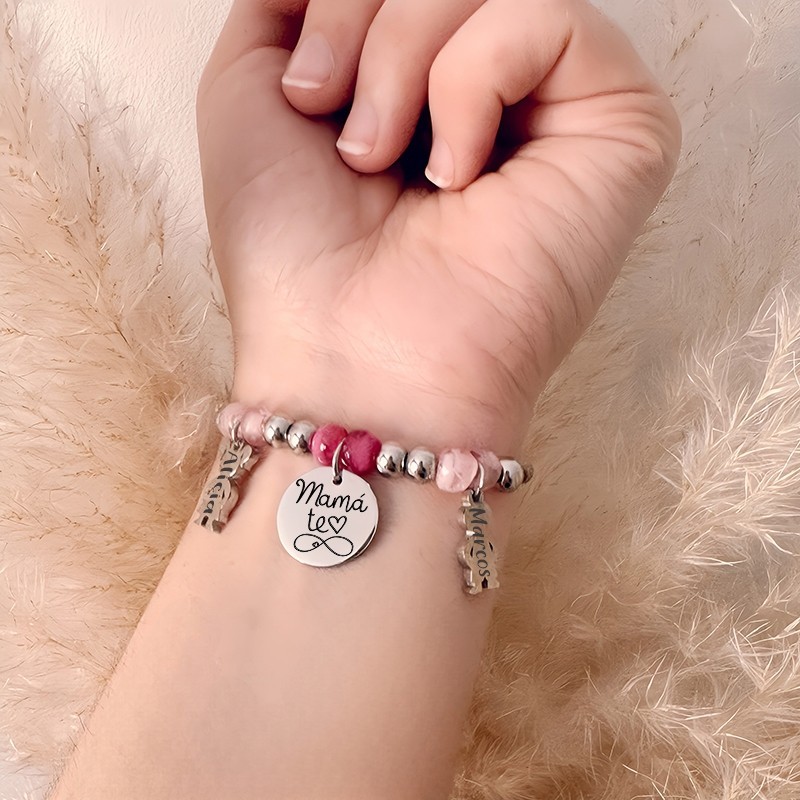 Preciosa pulsera personalizada con los nombres de los niños | Dcorazón
