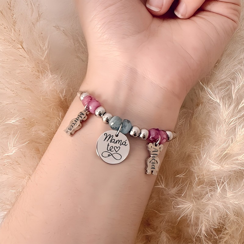 Preciosa pulsera personalizada con los nombres de los niños | Dcorazón