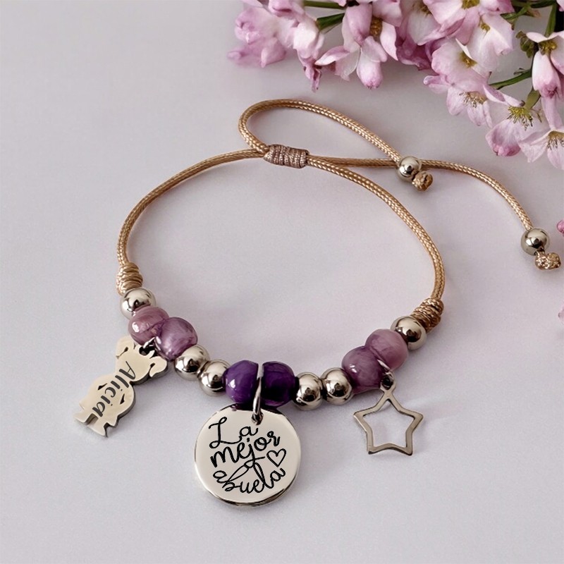 Preciosa pulsera personalizada con los nombres de los niños | Dcorazón