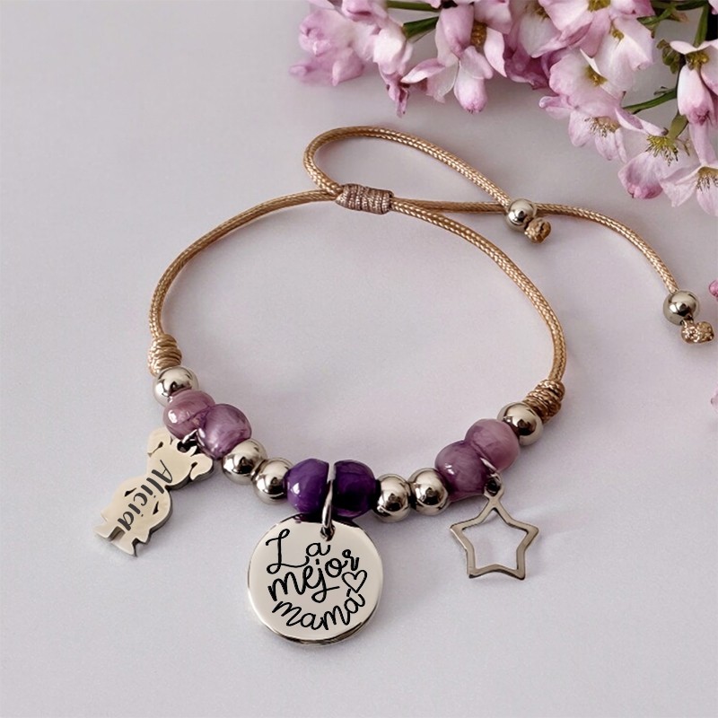 Preciosa pulsera personalizada con los nombres de los niños | Dcorazón