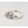 Pulsera ORIGEN, con frase (Lo mejor de tenerte como madre es que te tengan como abuela) elástica.